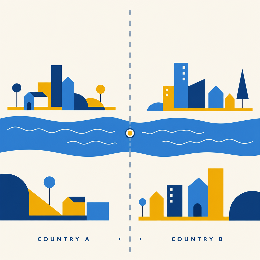 Abstract geographic illustration of Akwesasne.