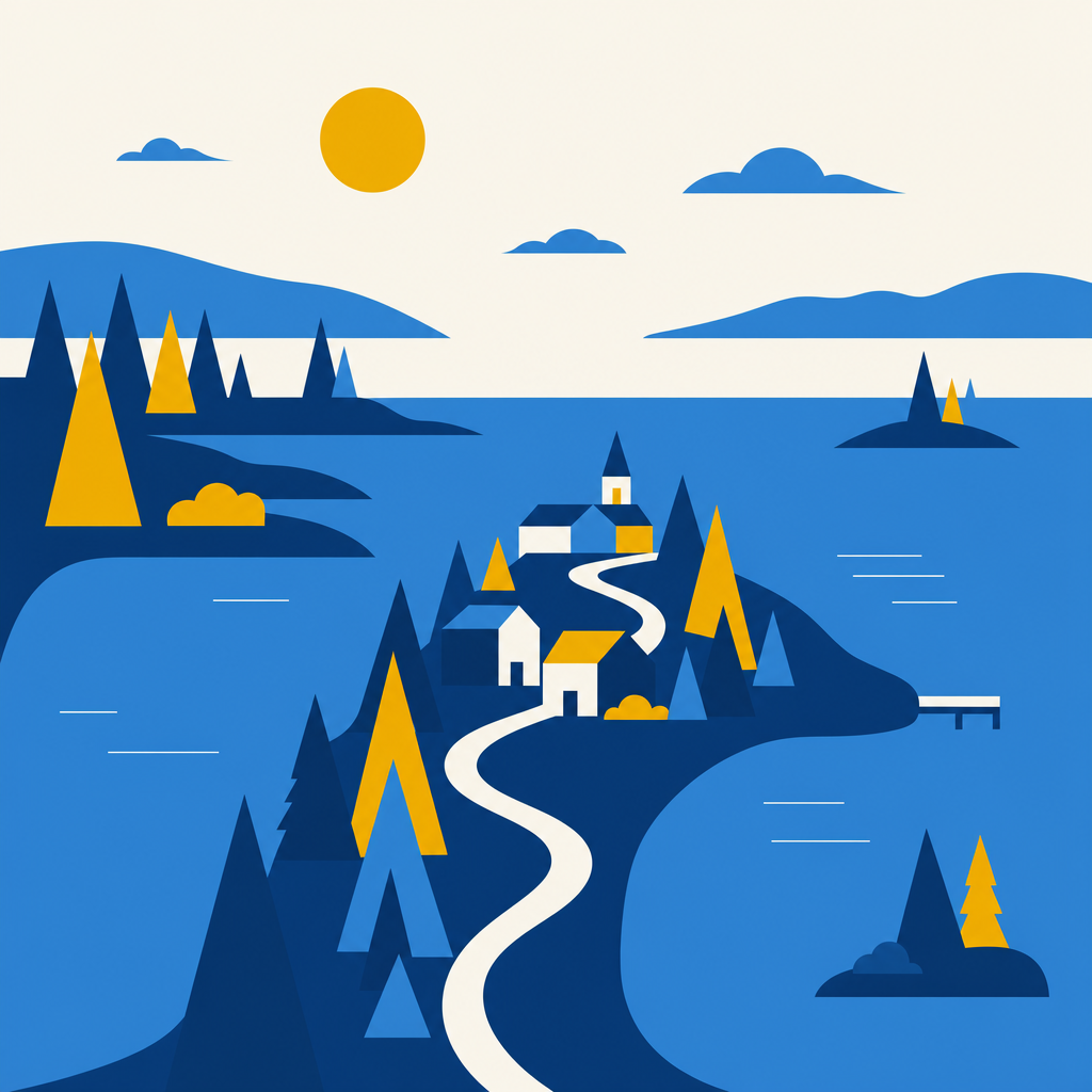 Abstract geographic illustration of Curve Lake First Nation.