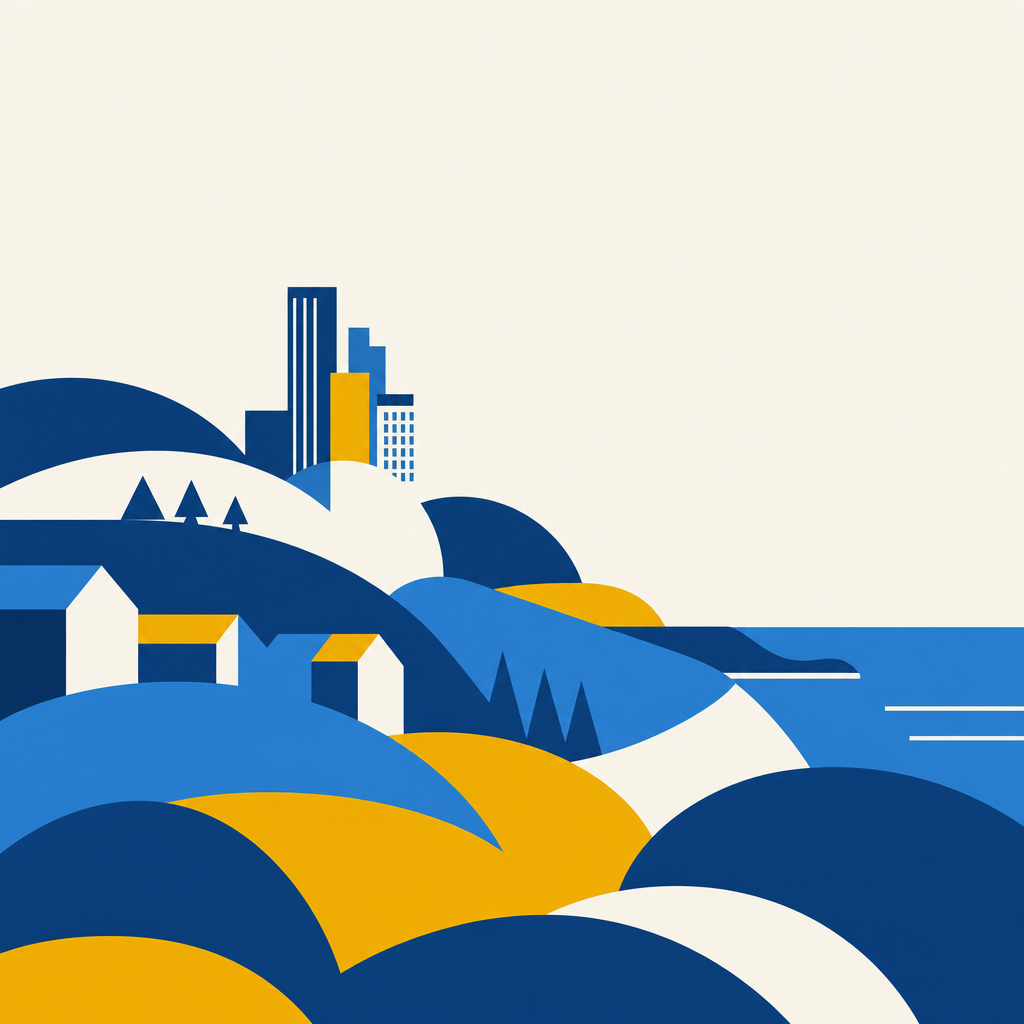 Abstract geographic illustration of Membertou.