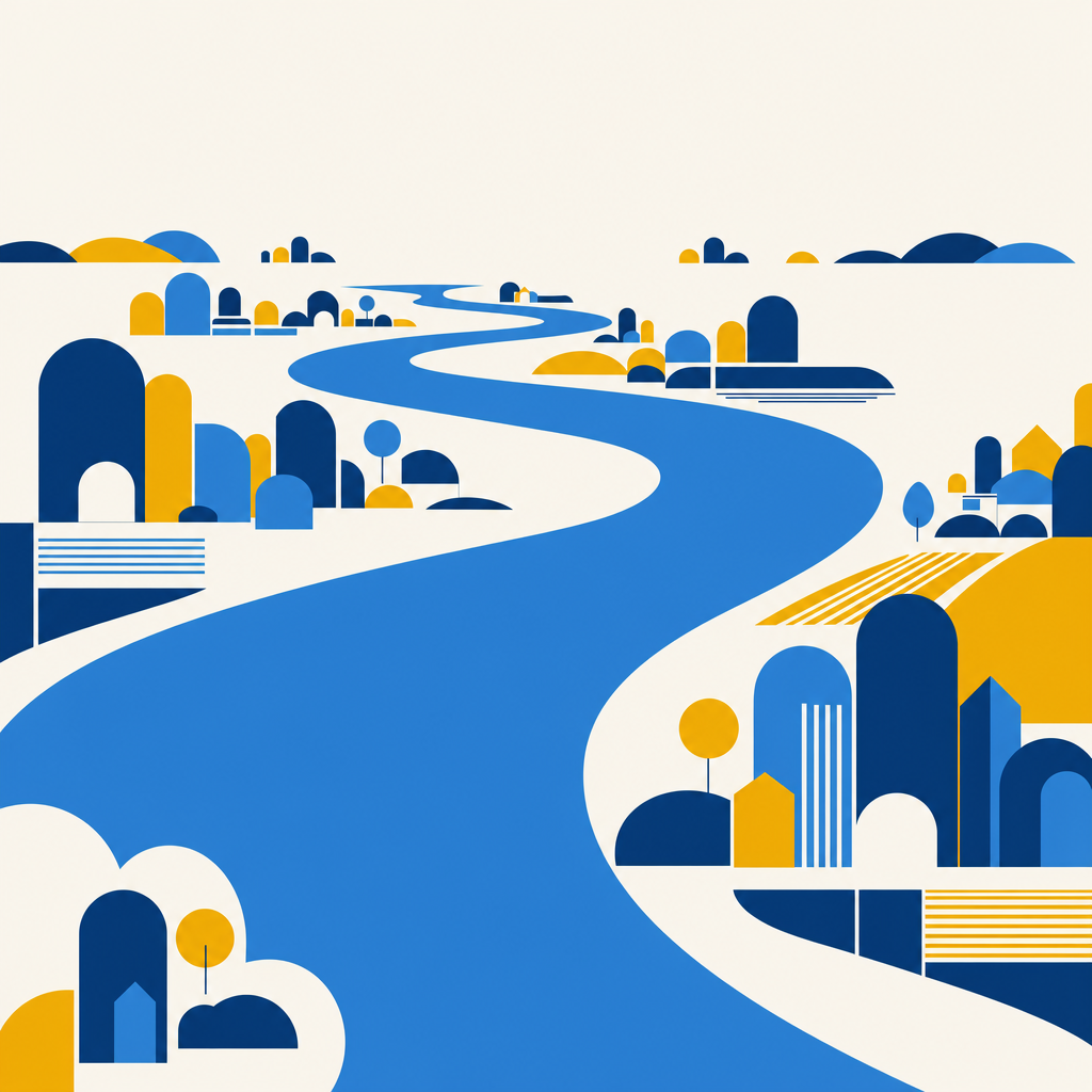 Abstract geographic illustration of Six Nations of the Grand River.